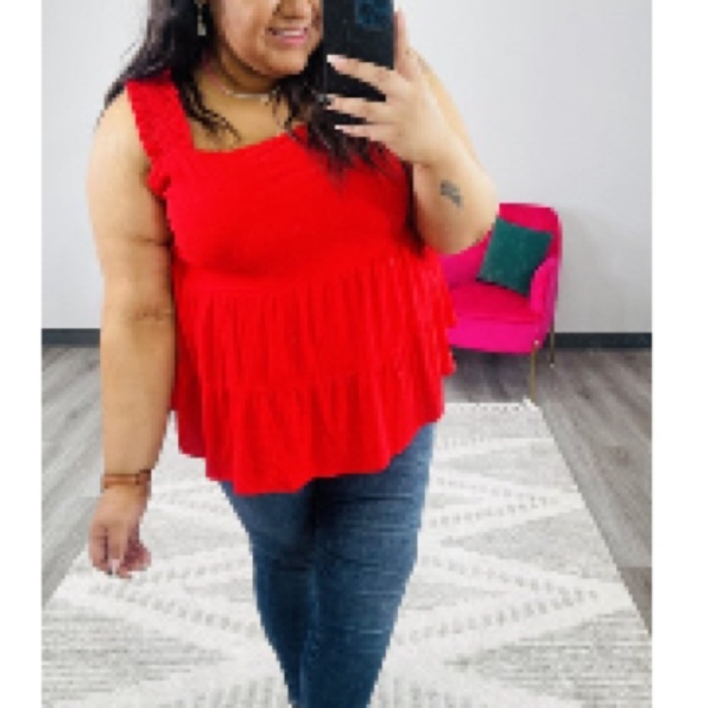 Andree by Unit Red Tank Top plus size 2XL Like New Condition